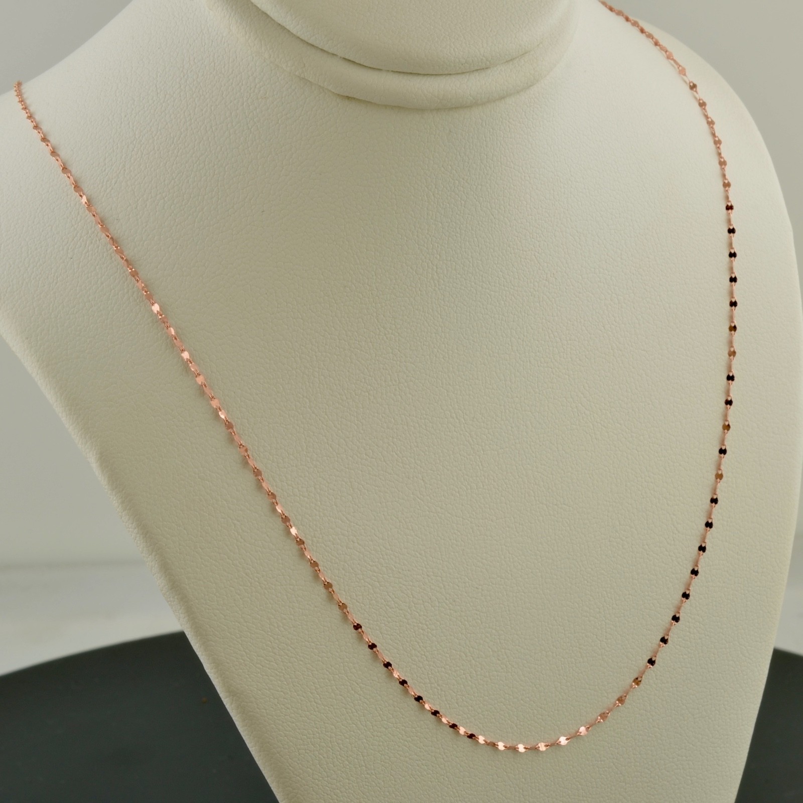 10K ROSE GOLD 1.2MM POLISHED MARINE LINK 18 INCH NECKLACE
