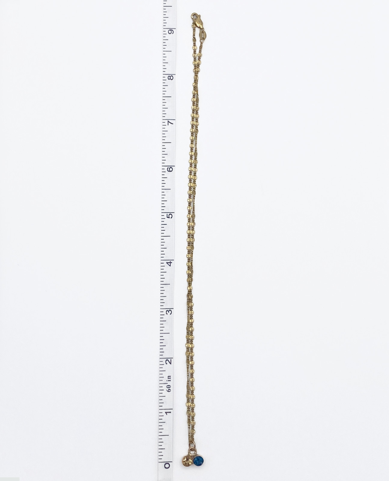 Handmade Citrine & Topaz Pendant, 18″ Pattered Italian Necklace, All 1/20 14K GF