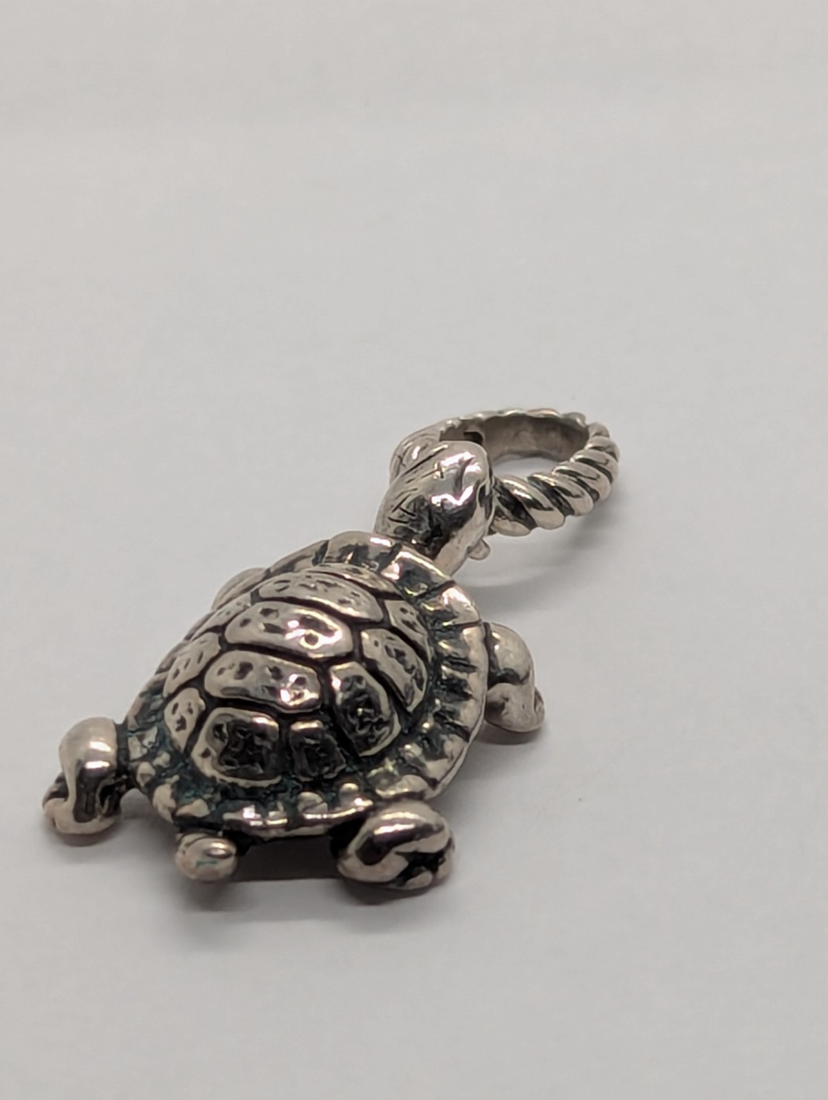 David Yurman Sterling Cable Turtle Enhancer Pendant Charm Retired