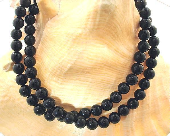 6MM SINGLE STRAND ROUND GENUINE NATURAL BLACK CORAL BALL BEAD ROPE NECKLACE 32″
