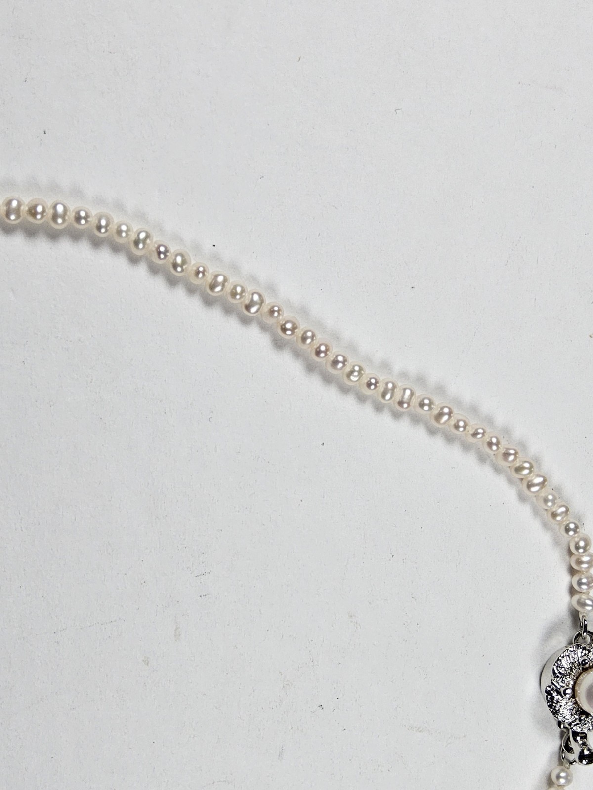 Dainty Seed Pearl With Pearl Pendant Ivory Necklace
