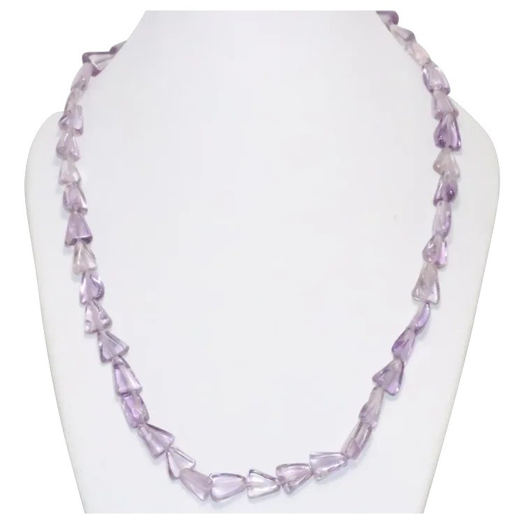 Vintage Triangle Amethyst Stone Beaded Necklace