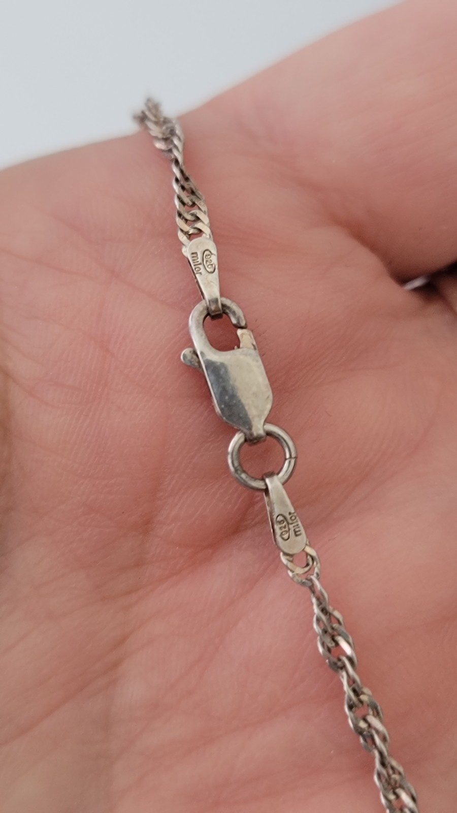 MILOR Sterling Silver Rope Chain Made In Italy Necklace 20 Inches Vintage