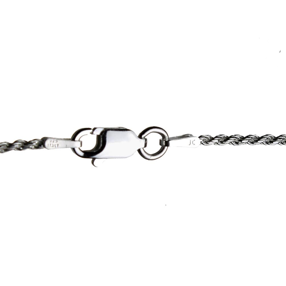 Sterling Silver 1.5mm Diamond-Cut Rope Chain Necklace