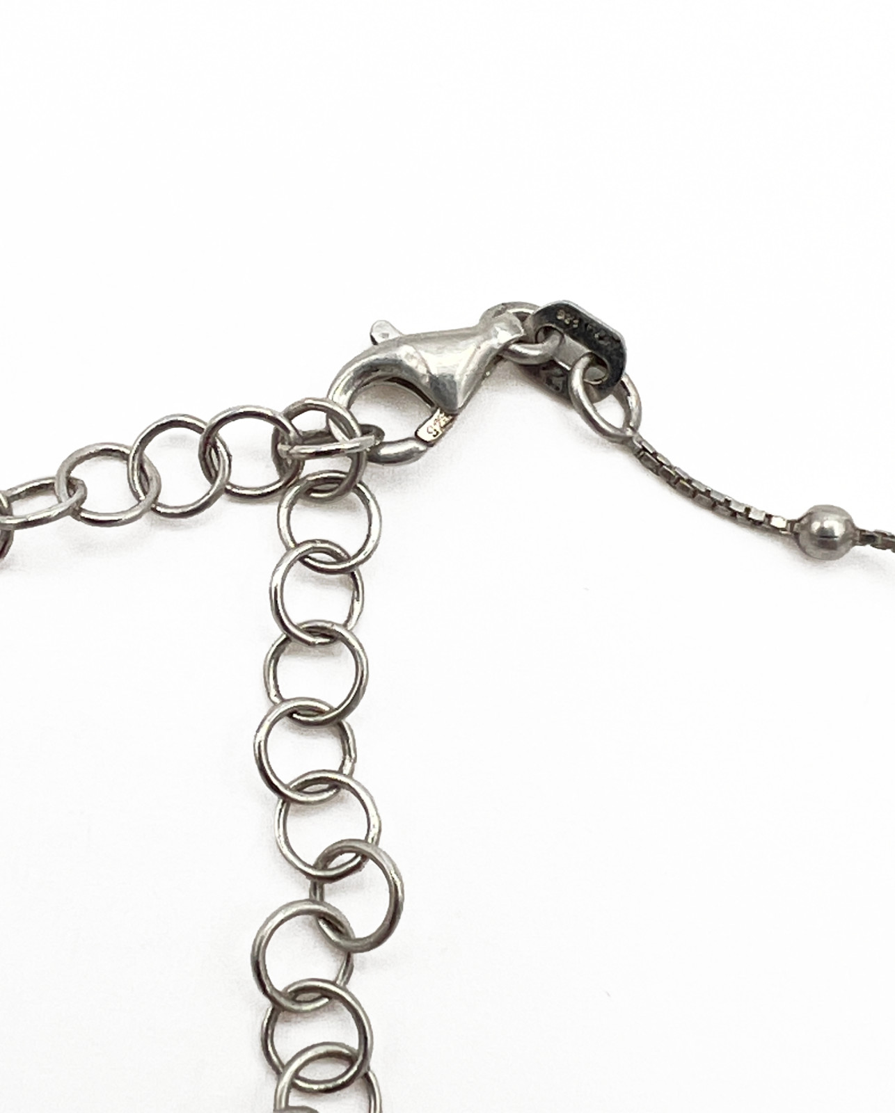925 Sterling Silver Italy Beaded Satellite Box Chain Choker 12–16 inches
