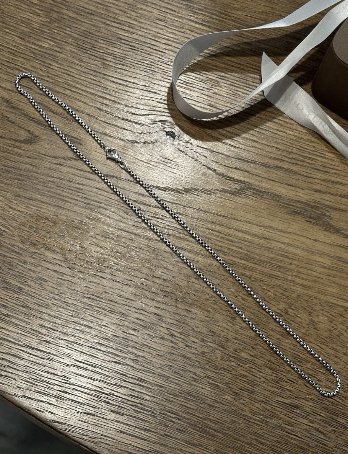 David Yurman 925 Sterling Silver 2.7mm Box Chain Necklace 22″