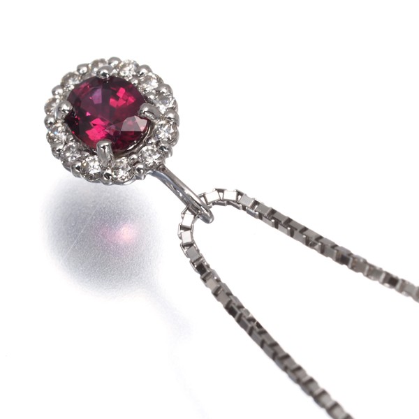 Ruby 0.338ct Diamond Classic Necklace 950 850 Platinum