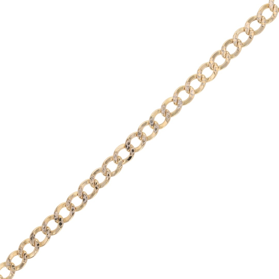 5.2mm Diamond-Cut Curb Link Chain 26″ Necklace 14k Multi-Tone Gold 12.69 Grams