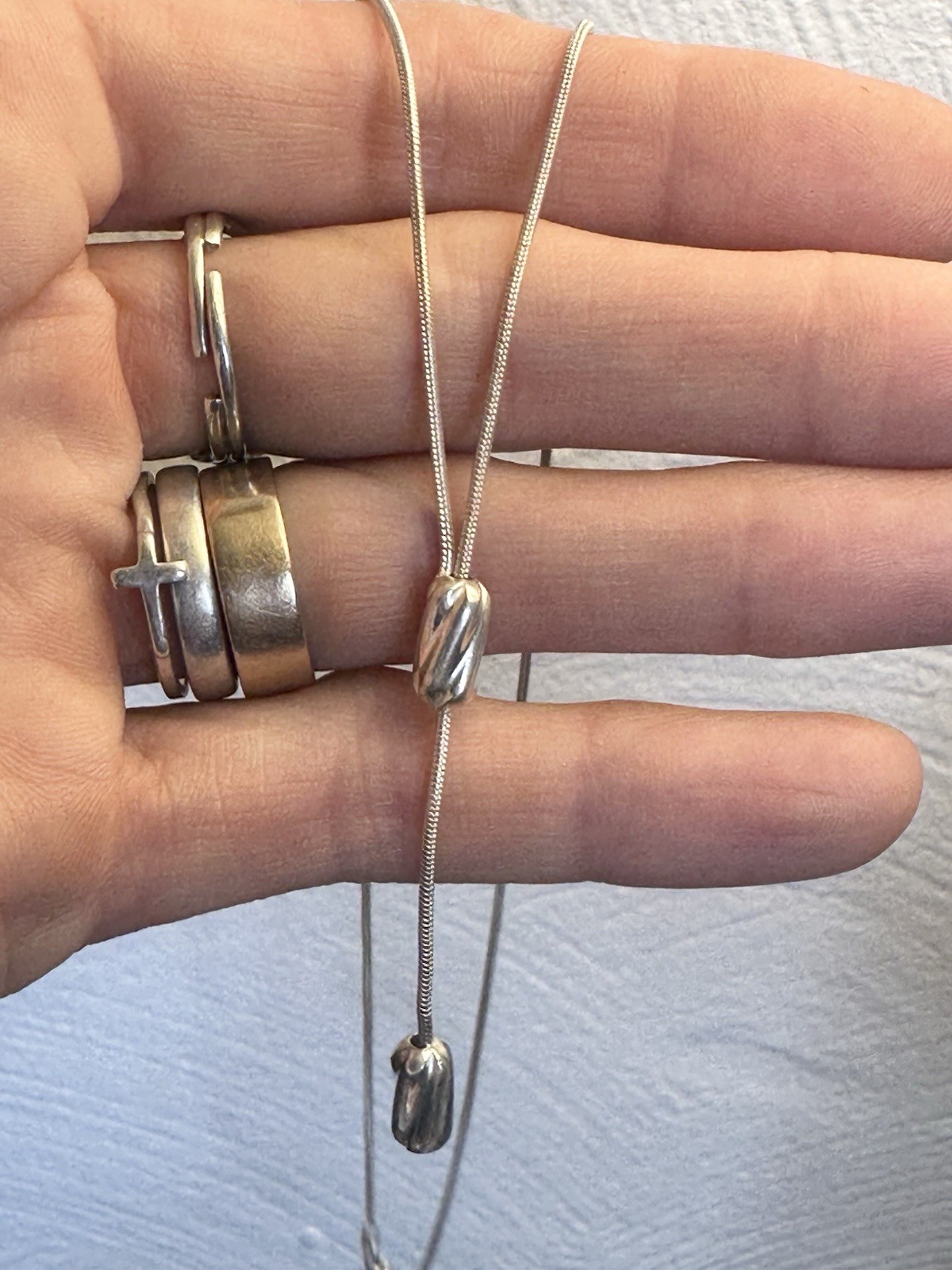 Cool Modern Adjustable Beaded Snake Chain 925 Sterling Silver 18 In Necklace