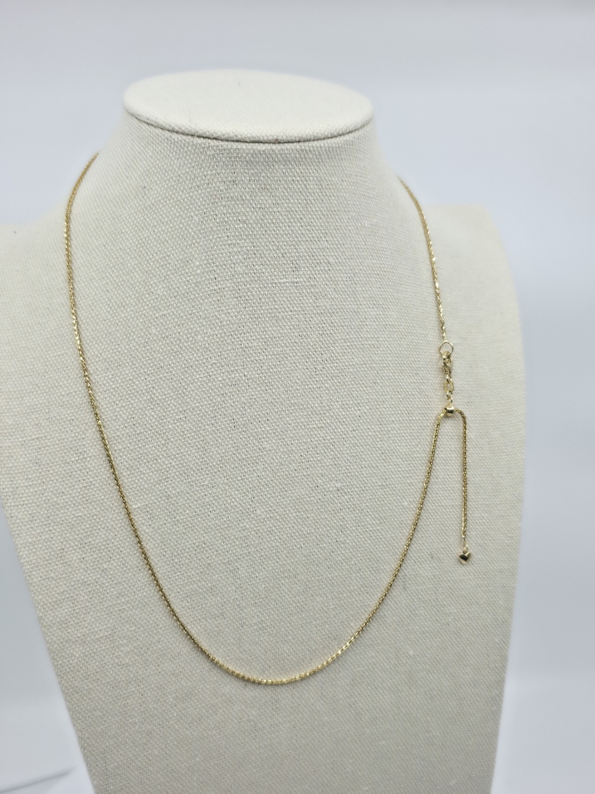 14K Yellow Gold Wheat Chain Necklace – 22″ Adjustable – 1.3mm – 5.2 Grams Italy