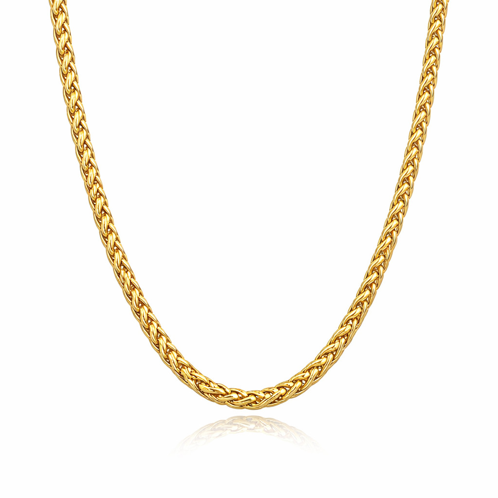 Italian 1/200 14k Yellow Gold Oro Overlay Franco Chain Necklace Cadena 3mm