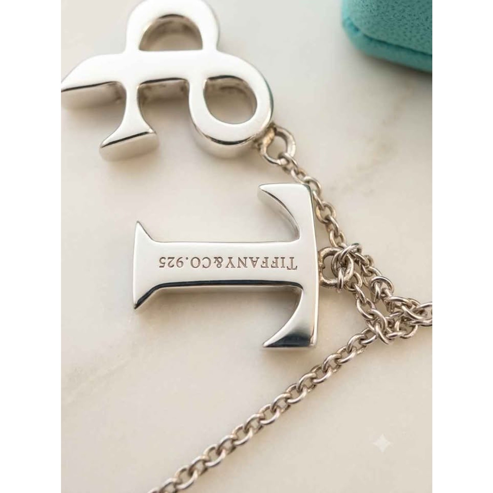 Authentic Tiffany & Co. Sterling Silver “T & Co.” Dangle Lariat Necklac