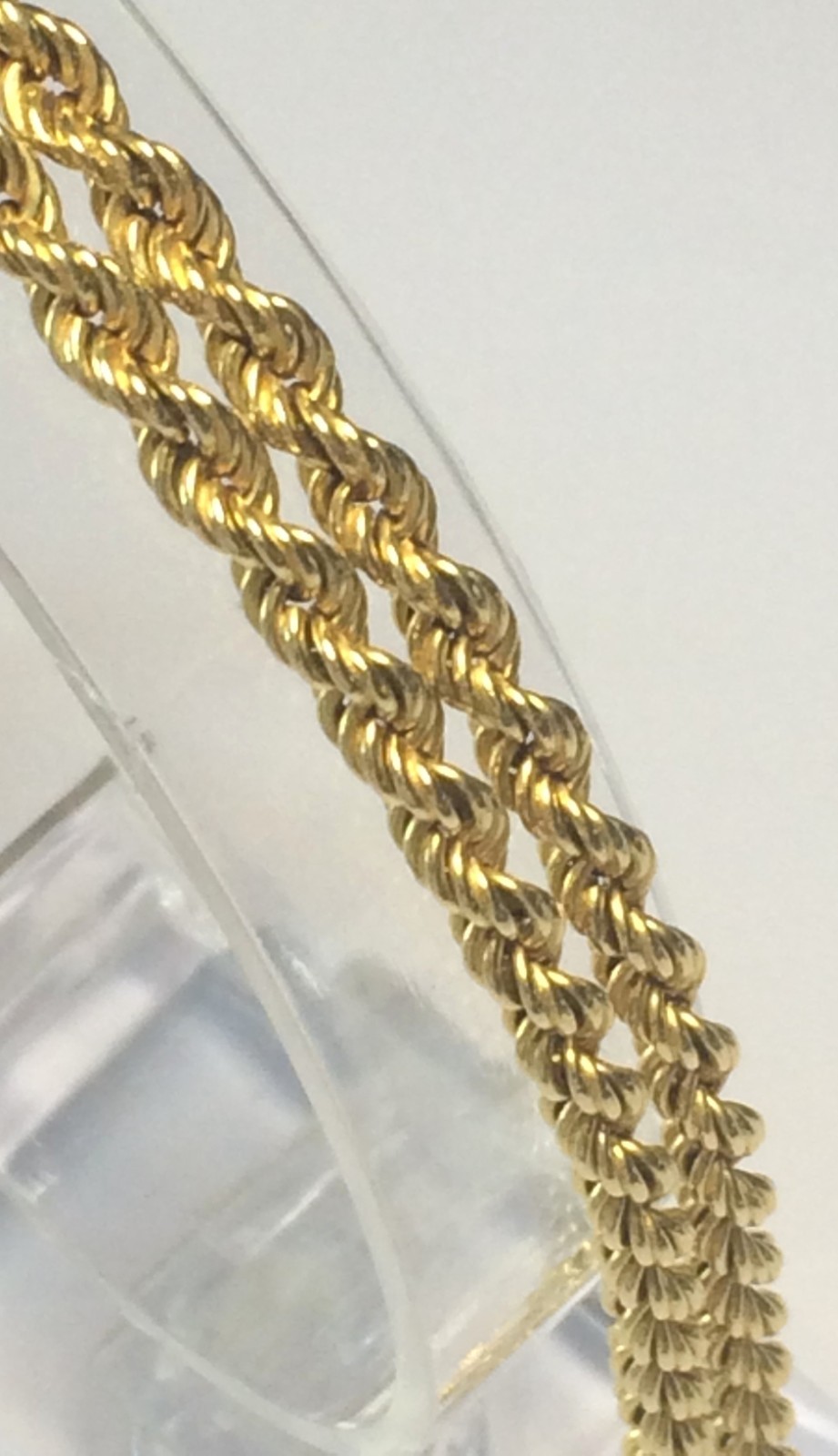 18ct Hallmarked Solid Gold Rope Chain Necklace. Length 20in. 13grams