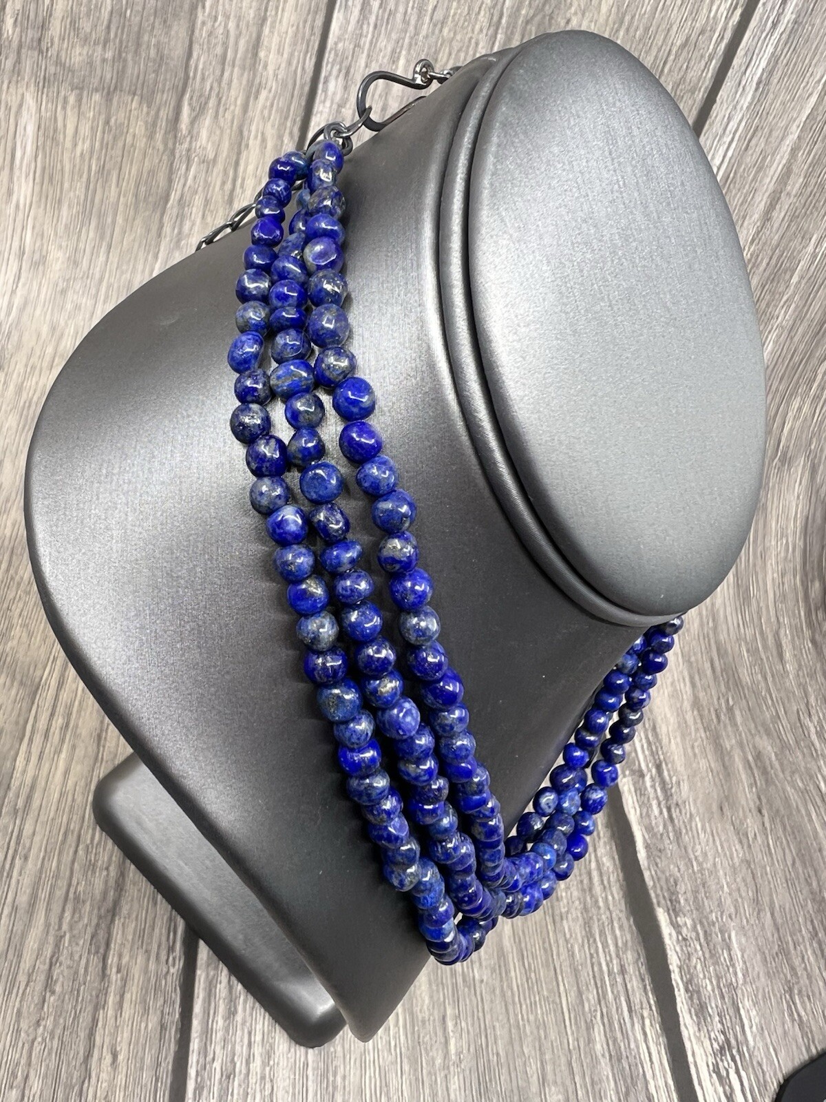 Jay King Sterling Silver 3Strand Lapis Bead Necklace