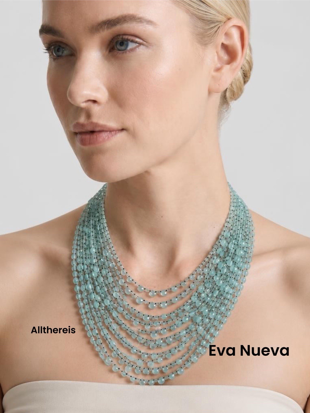 EvaNueva Fine Italian Handcrafted Jewelry Strand Necklace &Bracelet