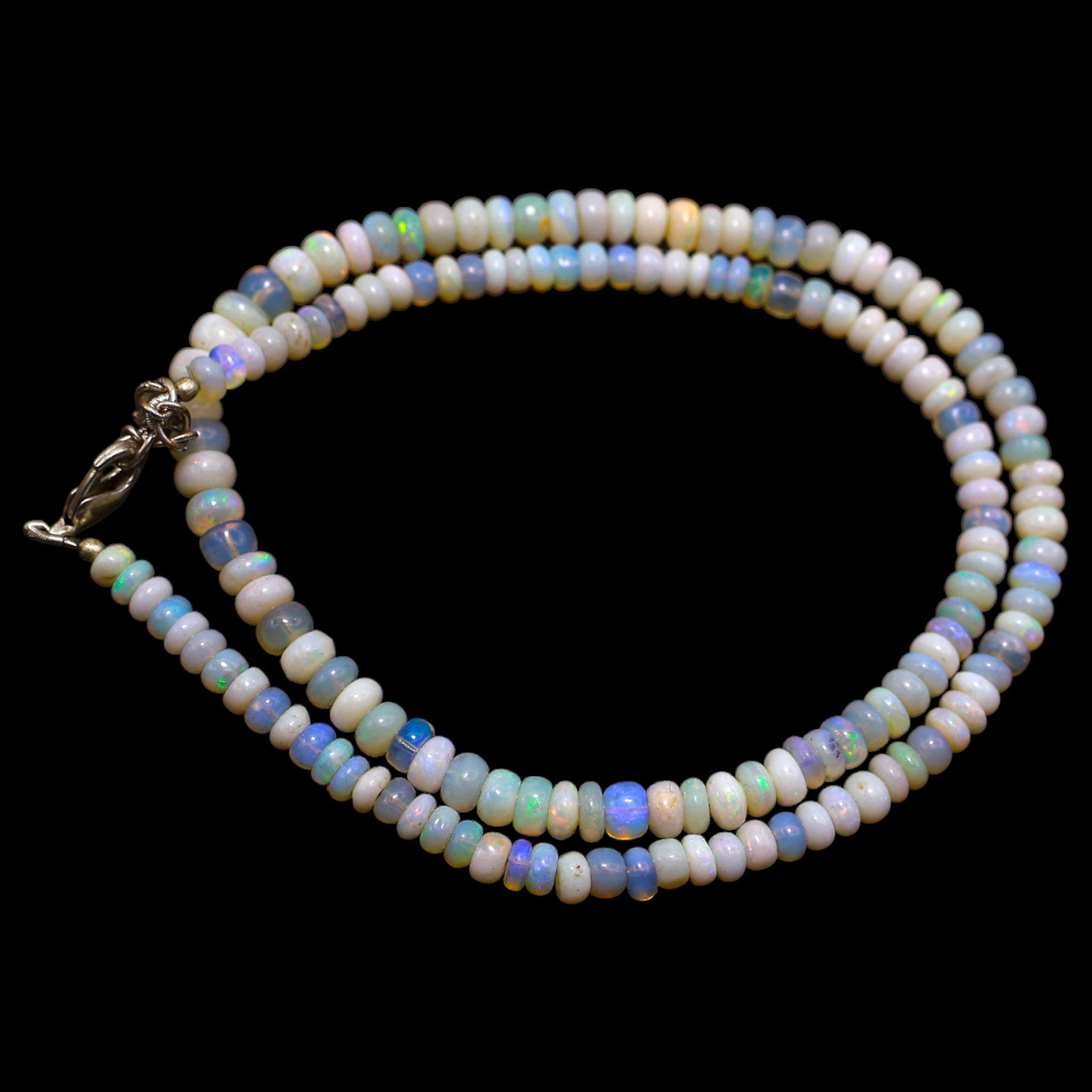 Rondelle Smooth Multi Color Fire Opal Beaded Not Applicable New Necklace Jewelry