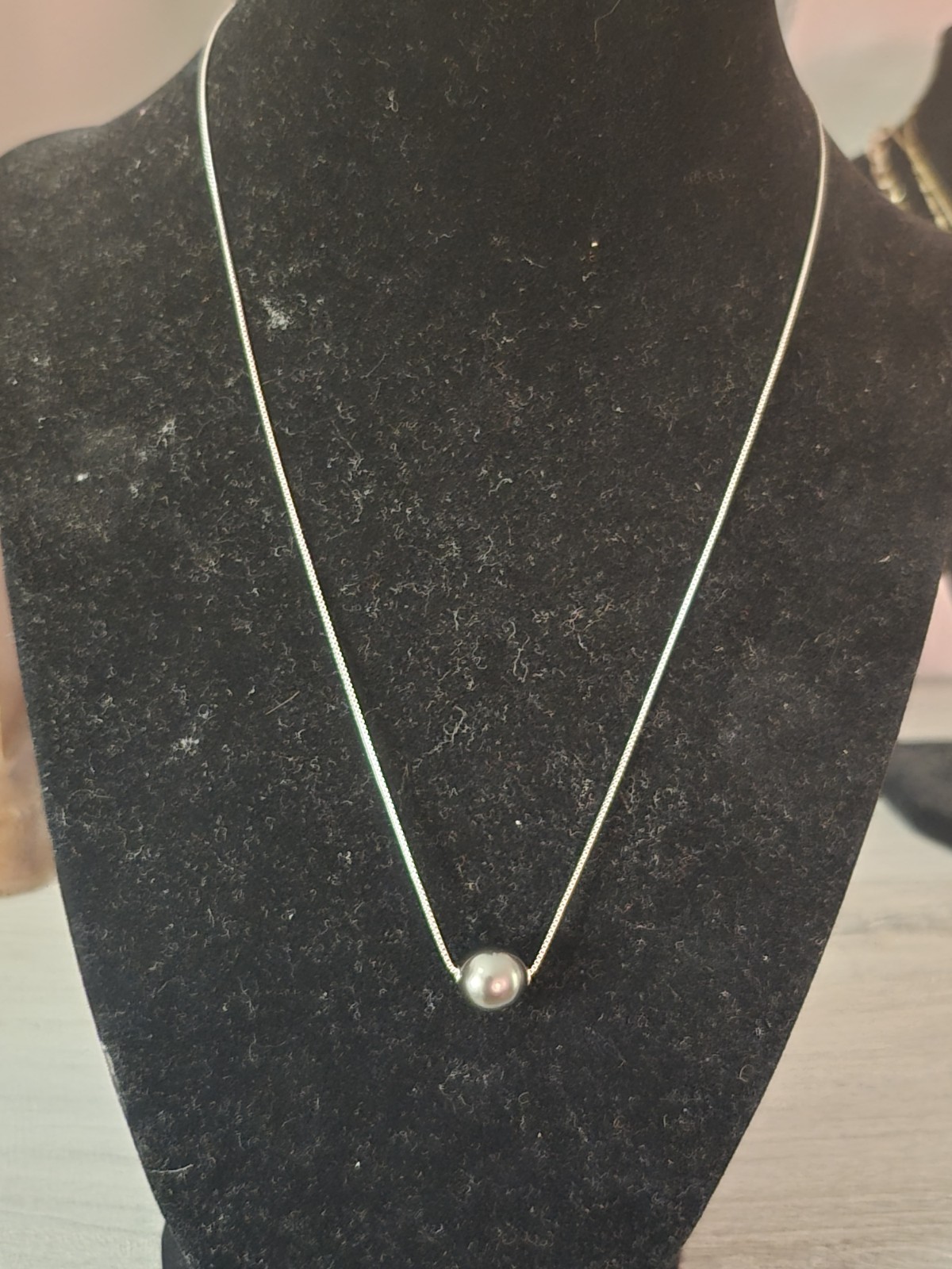 Tahitian Pearl Sterling Silver Necklace 18In JTV brand