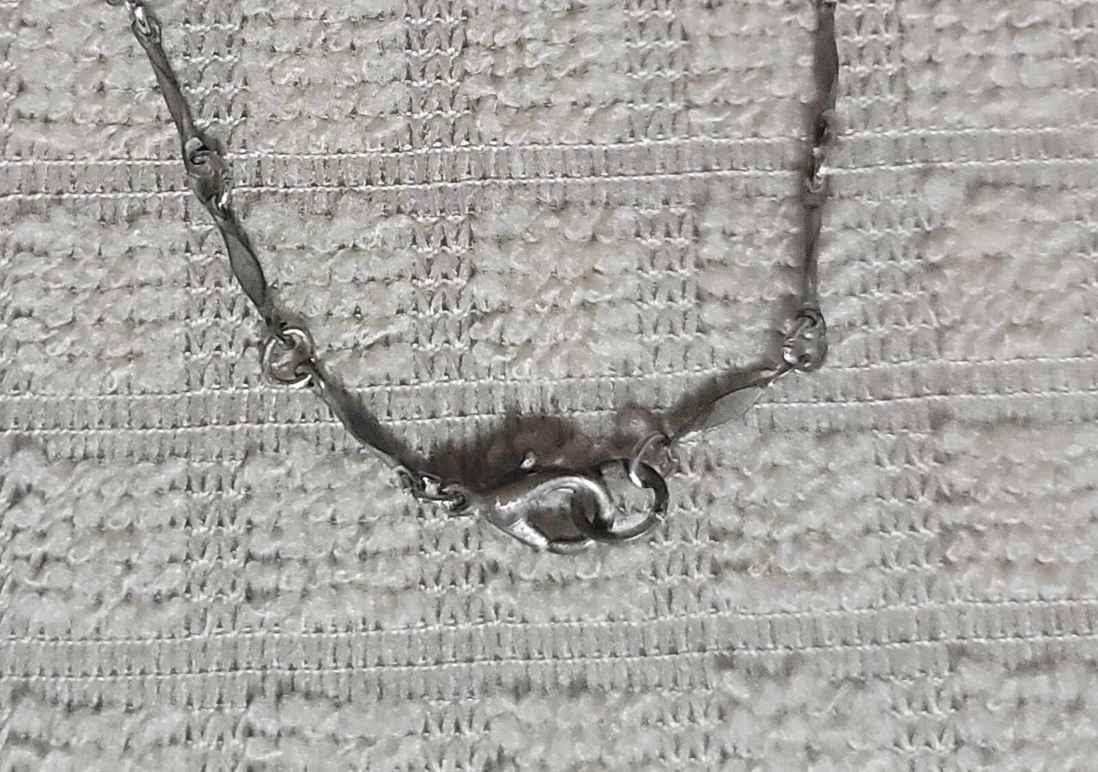 Bar Link Y Drop Lariat Silver Toned Chain Drop Beaded Necklace