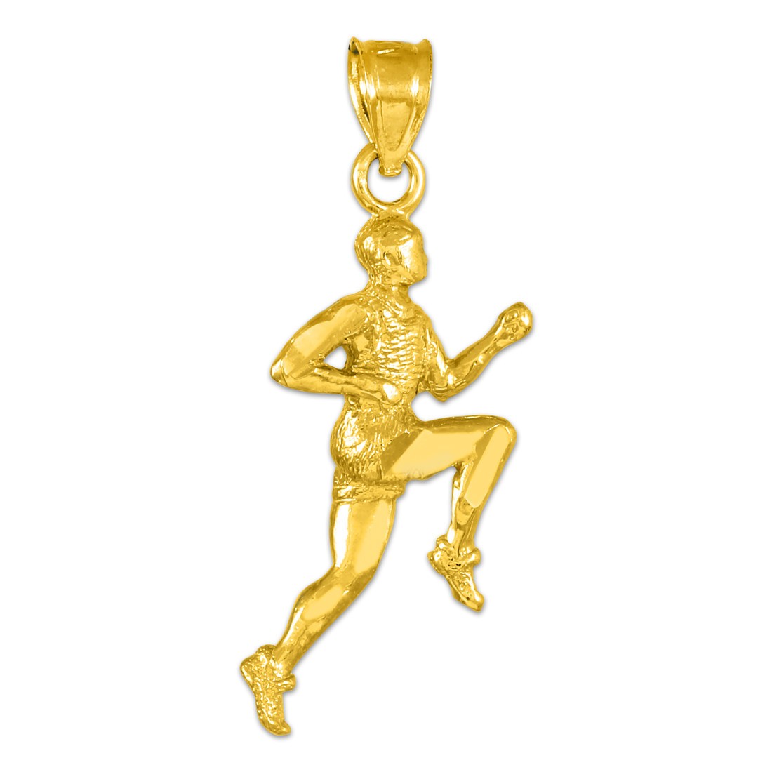 Solid Gold Runner Pendant Necklace (Available In Yellow/White Gold)