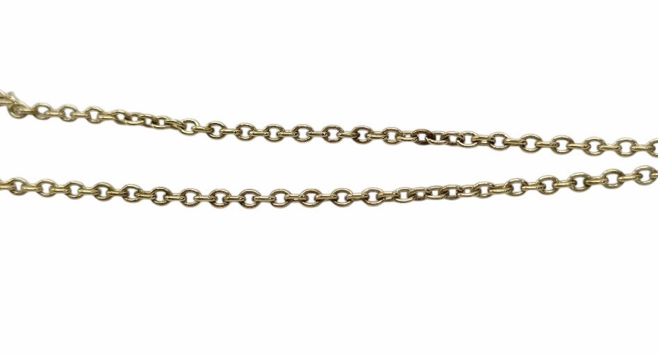 DIOR Necklace CD Logo Clair D Lune Gold Color Crystal Very Good Cond Authentic