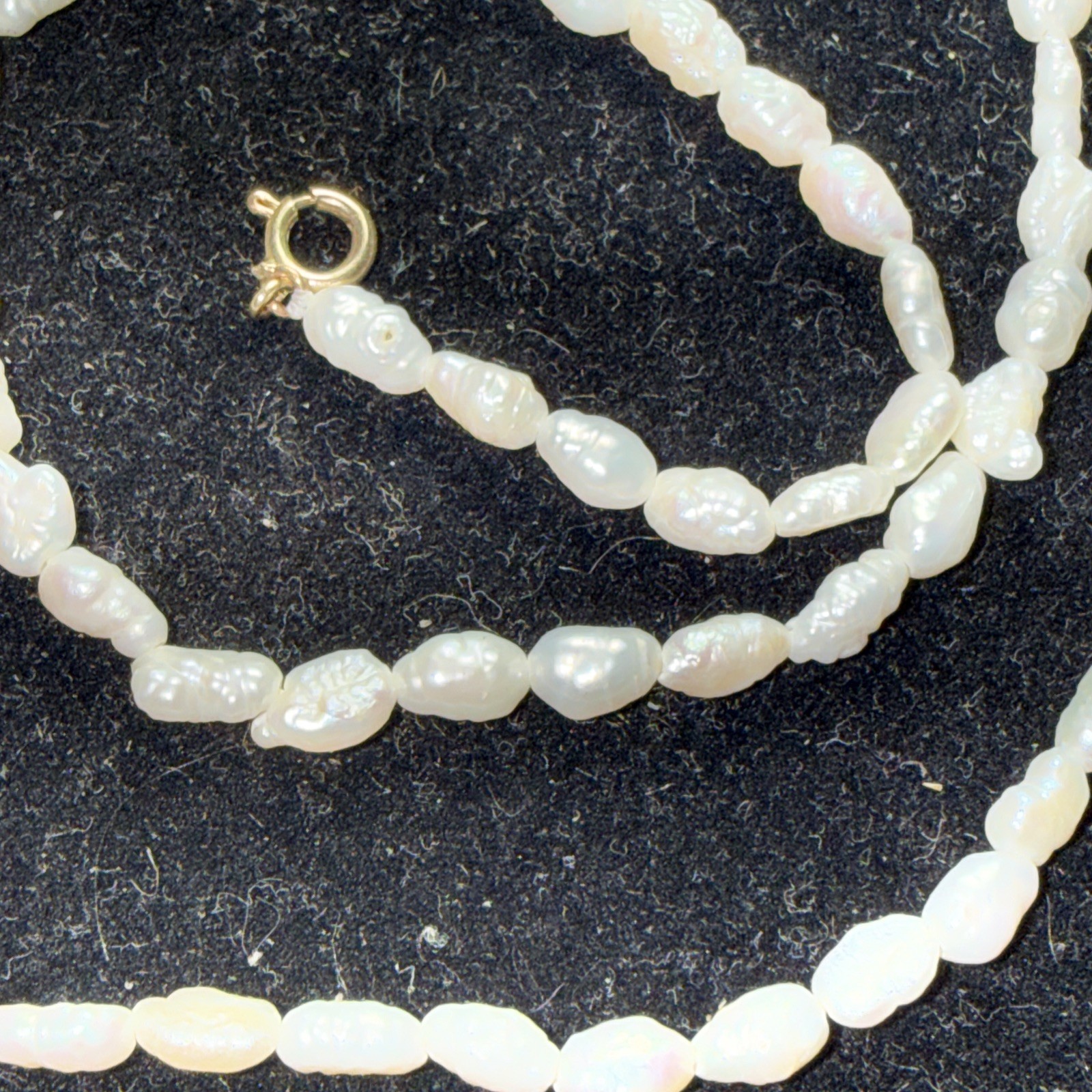 Necklace 14k Gold Cultured Rice Pearl 17” Unused Old Stock Vintage
