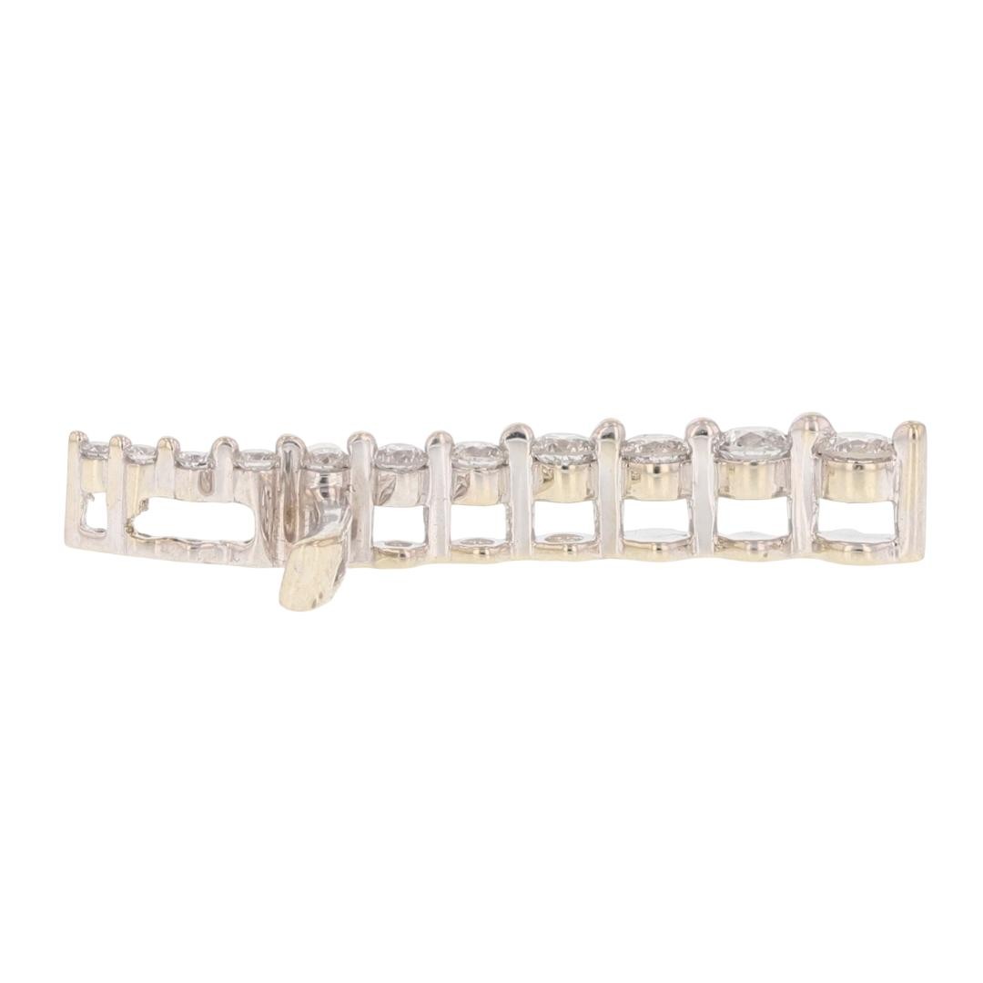.42ctw Diamond Religious Wavy Cross Pendant No Chain 14k White Gold 1.98 Grams