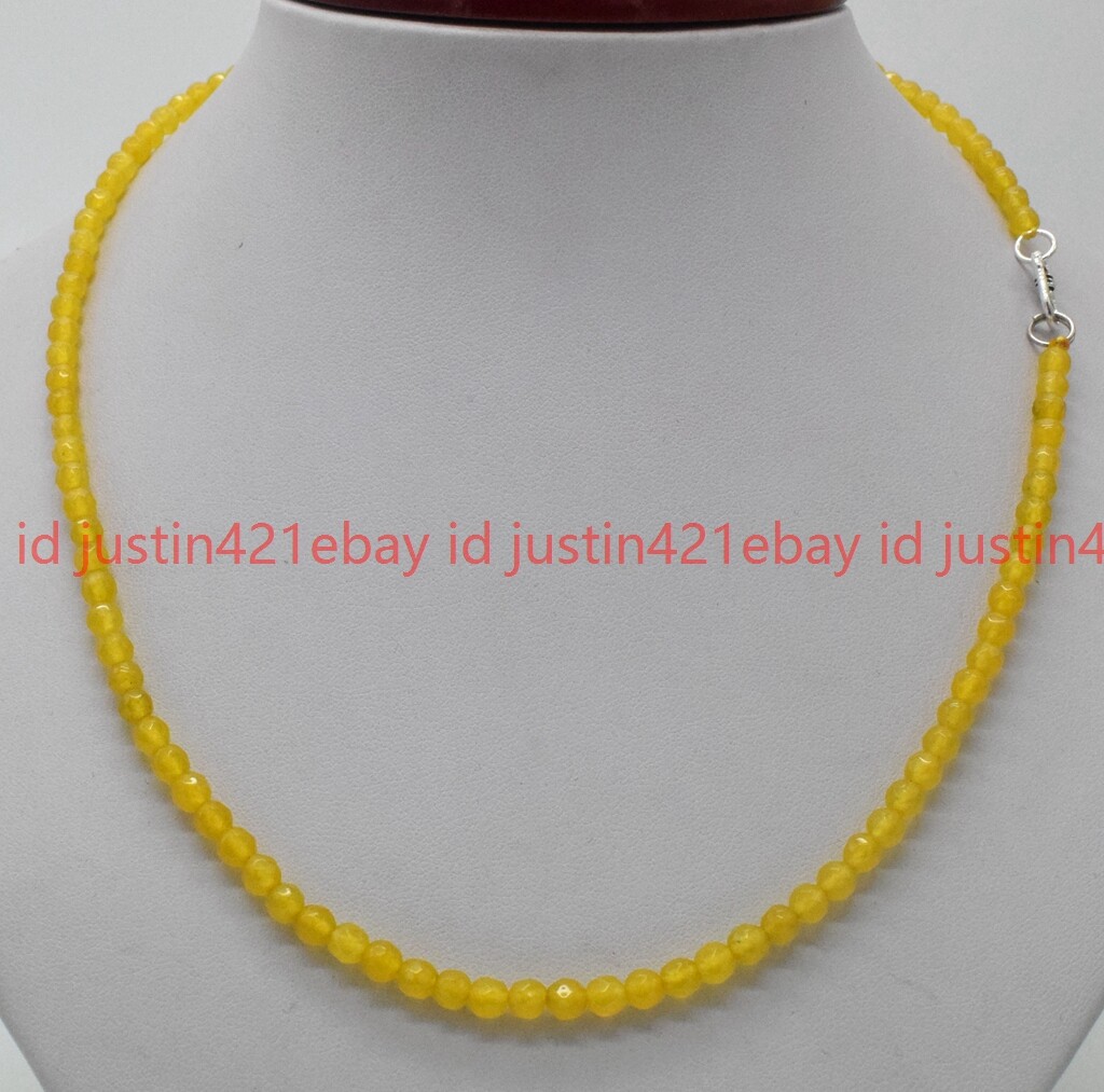 Lots 4mm Faceted Multiple Round Gems Beads Necklace 16-28” Silver Clasp AAA