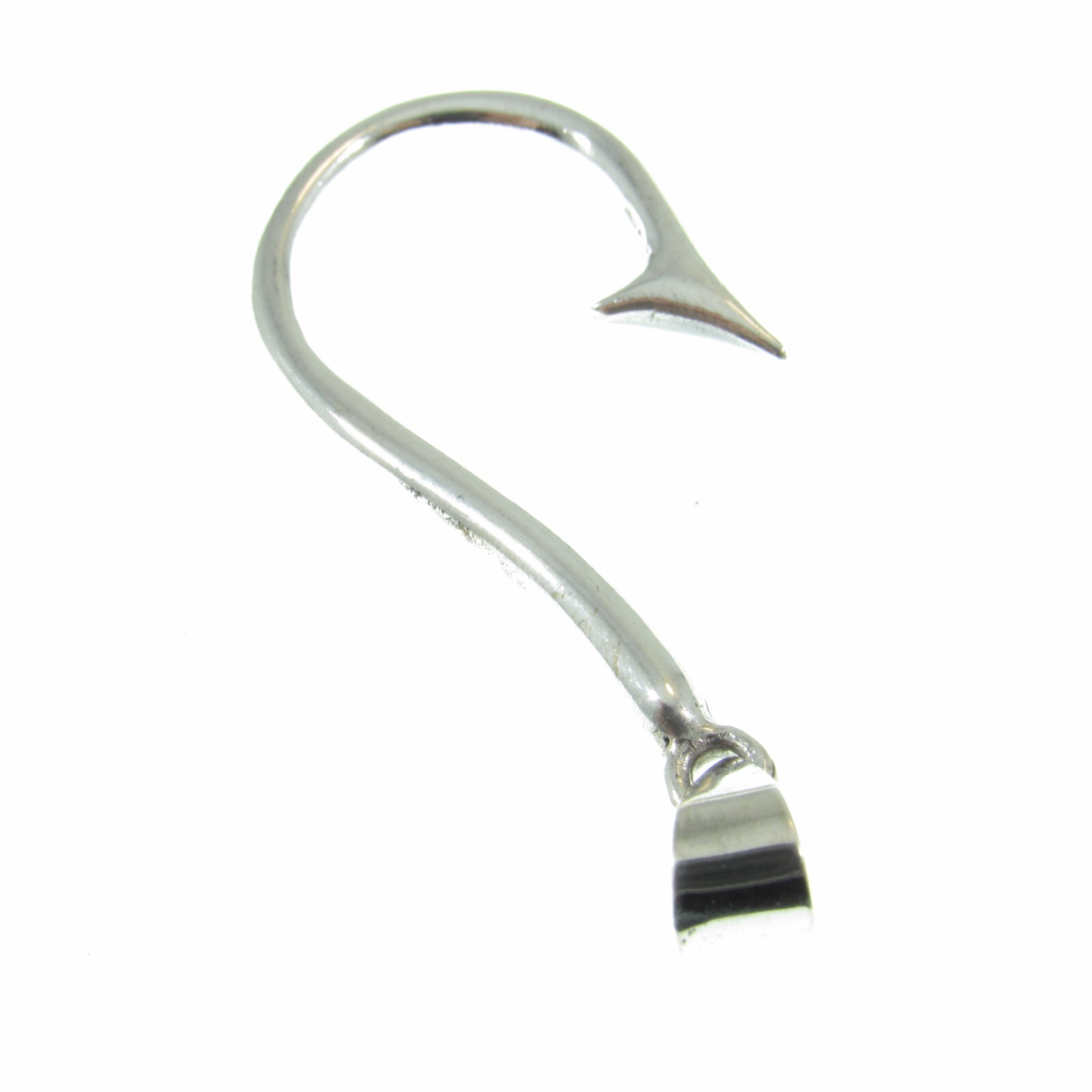 Handcrafted Solid 925 Sterling Silver Barbed J Hook Fish Hook Pendant