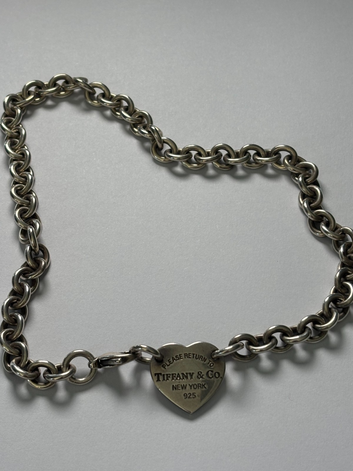 Tiffany & Co. Return to Tiffany Heart Tag Charm Necklace 925 Sterling 15 inch