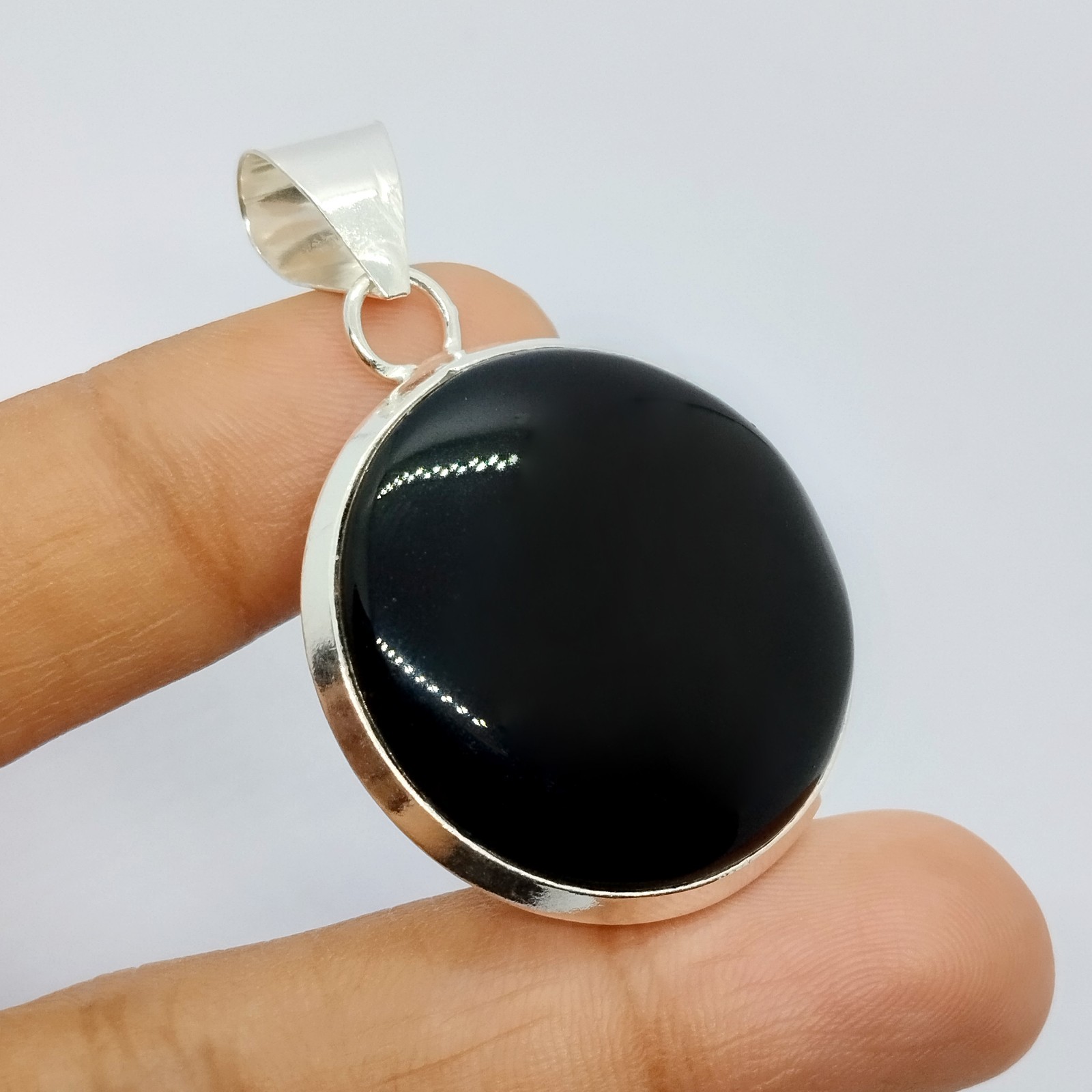 Black Onyx Pendant 925 Sterling Silver Handmade Jewelry For Women Gift