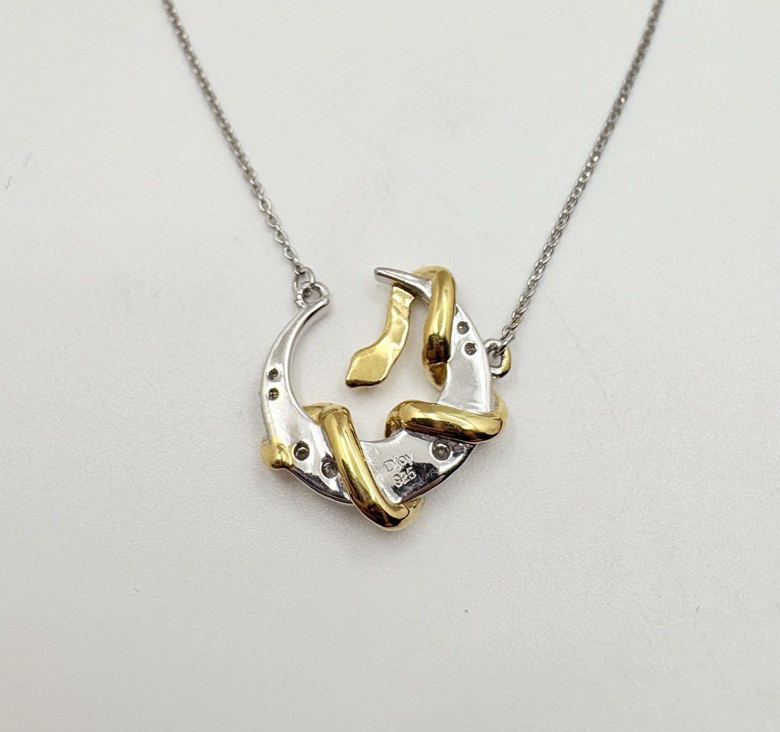 Snake Serpent Necklace Sterling Silver Moissanite 0.35 ctw 18-20 in D’Joy