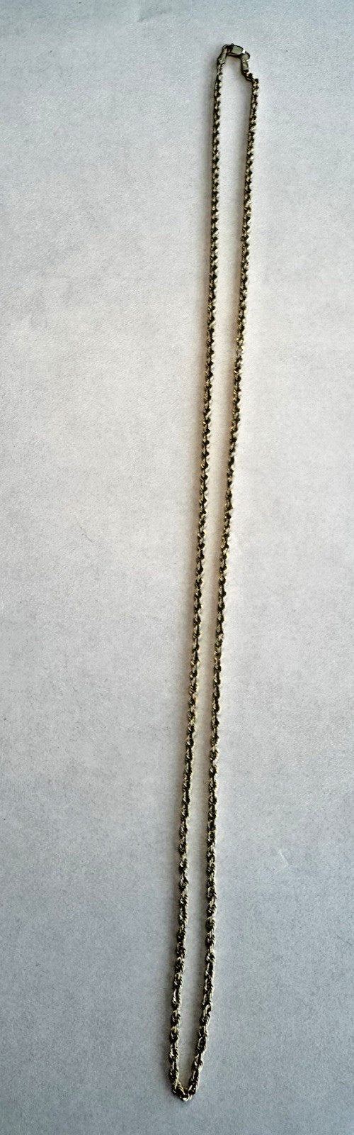 Vintage 14K Gold Rope Chain Necklace 21 in Solid Peru 585 Lightweight 2g EUC