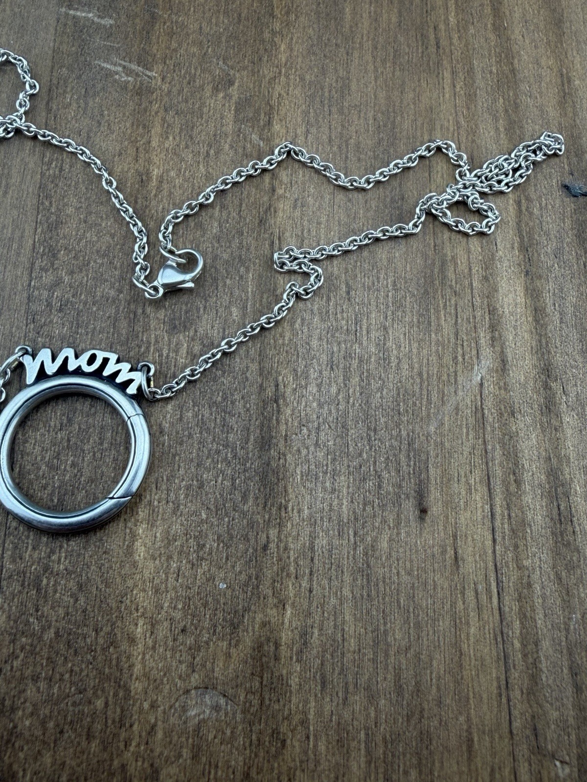 James Avery Sterling Silver Mom Changeable Charm Holder Necklace 17”