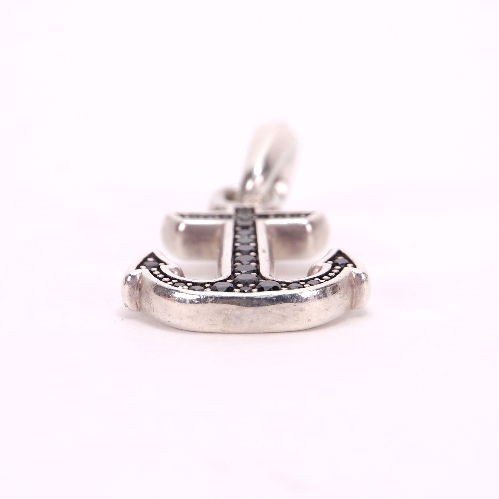 David Yurman 925 Sterling Silver & Black Diamond Maritime Anchor Amulet