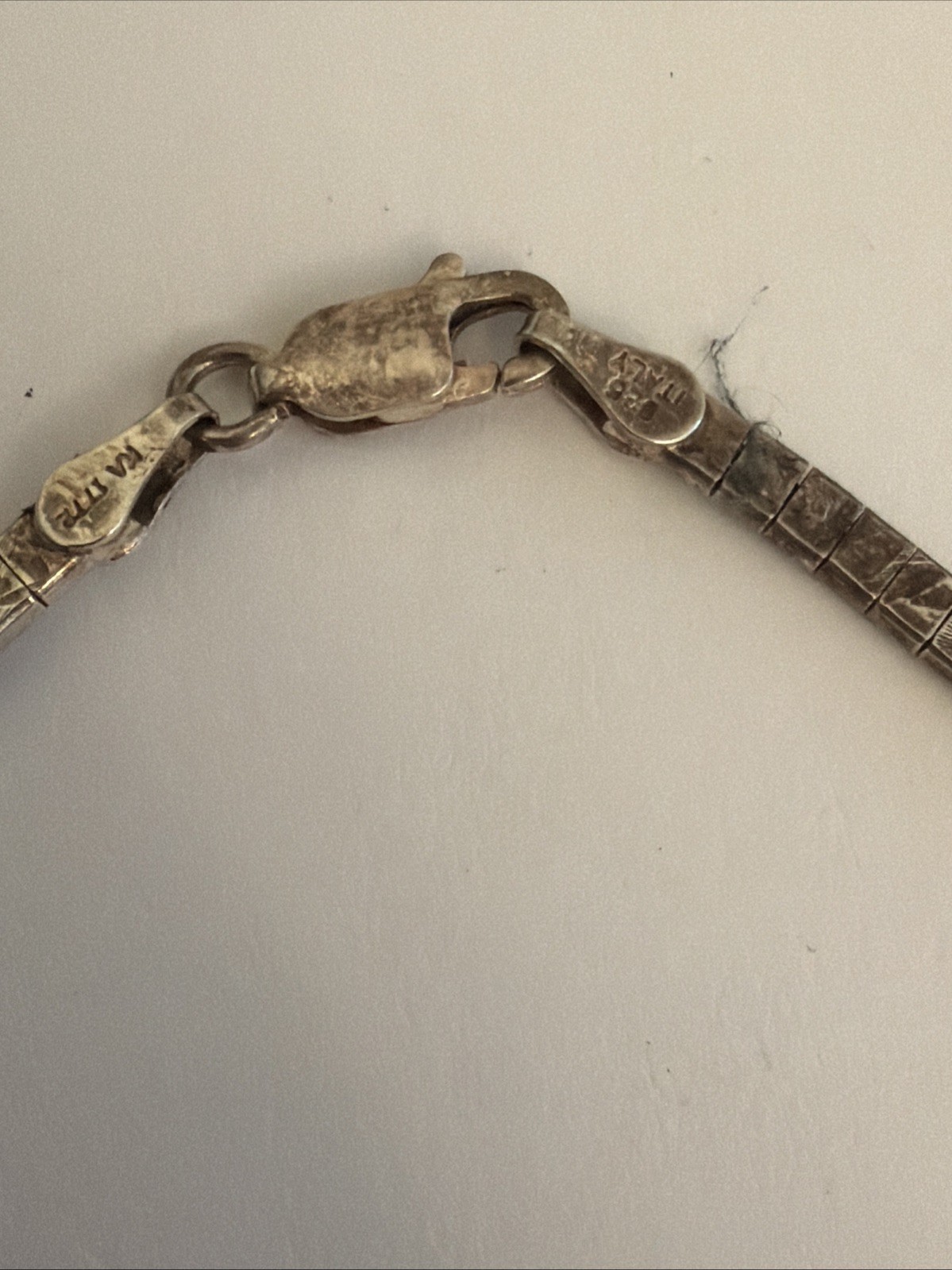 Vintage Sterling Silver 925 KA 1772 Italy Flat Reversible Necklace 16”