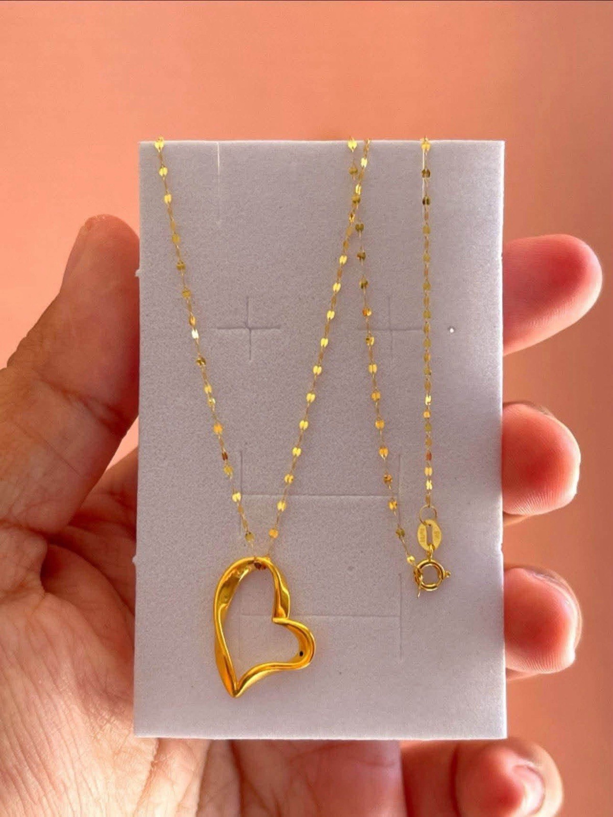 18K REAL SAUDI GOLD PAWNABLE LIGHTWEIGHT NECKLACE WITH PENDANT SET