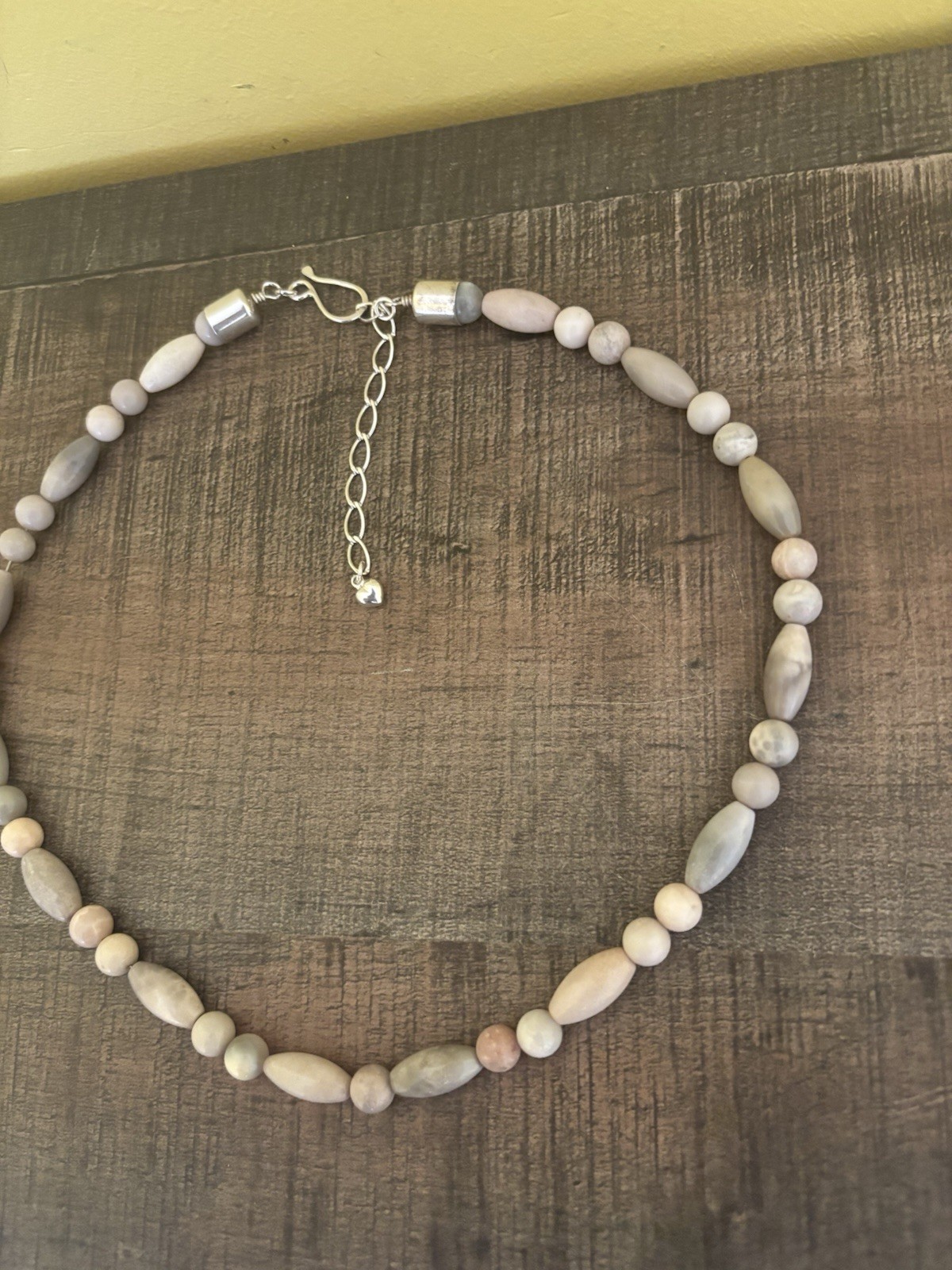 Jay King DTR 925 Sterling Silver Natural Earth Tone Stone Beaded Necklace 22-24”