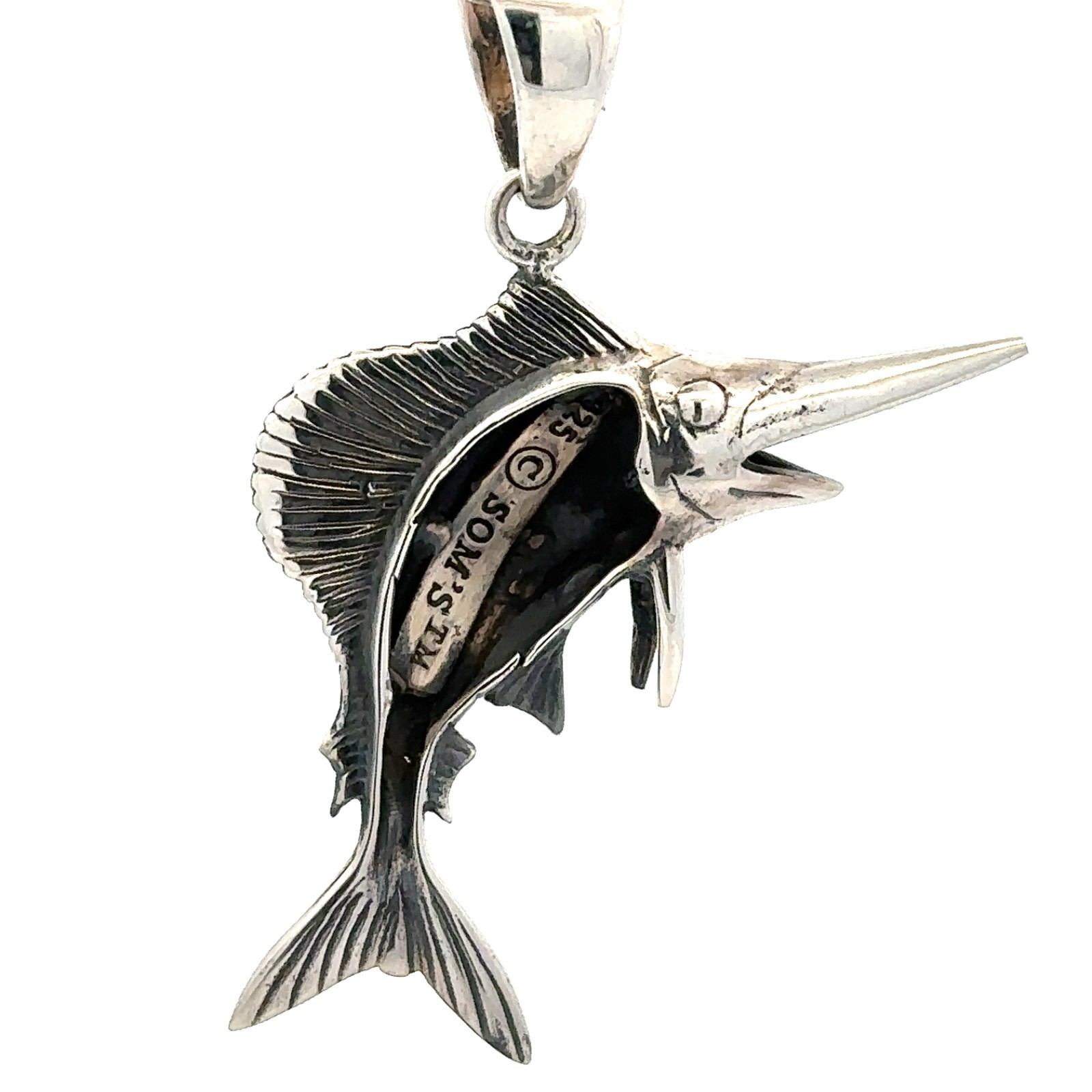 Sterling Silver Sailfish Pendant (1 1/2 X 1 1/2 Inch)
