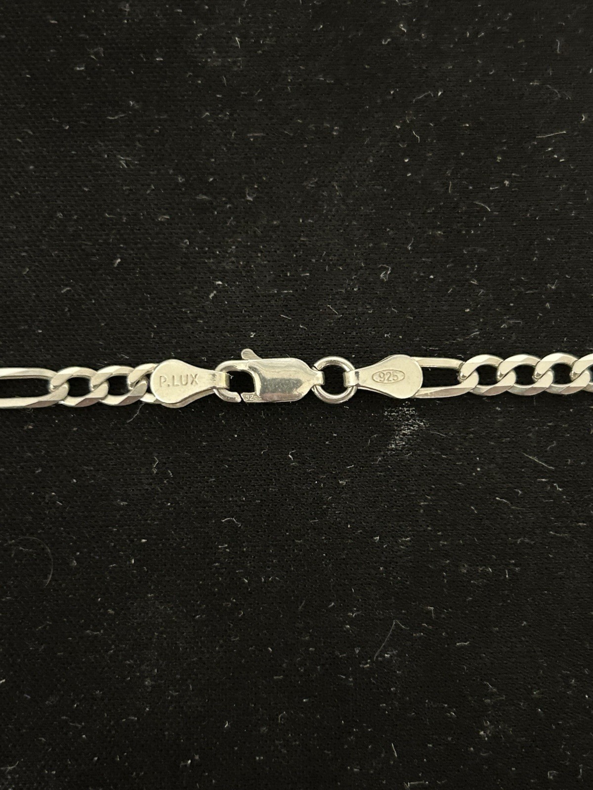 Jezlaine 925 Sterling Silver Solid Cross Pendant & Figaro Chain 20″ 14.5g