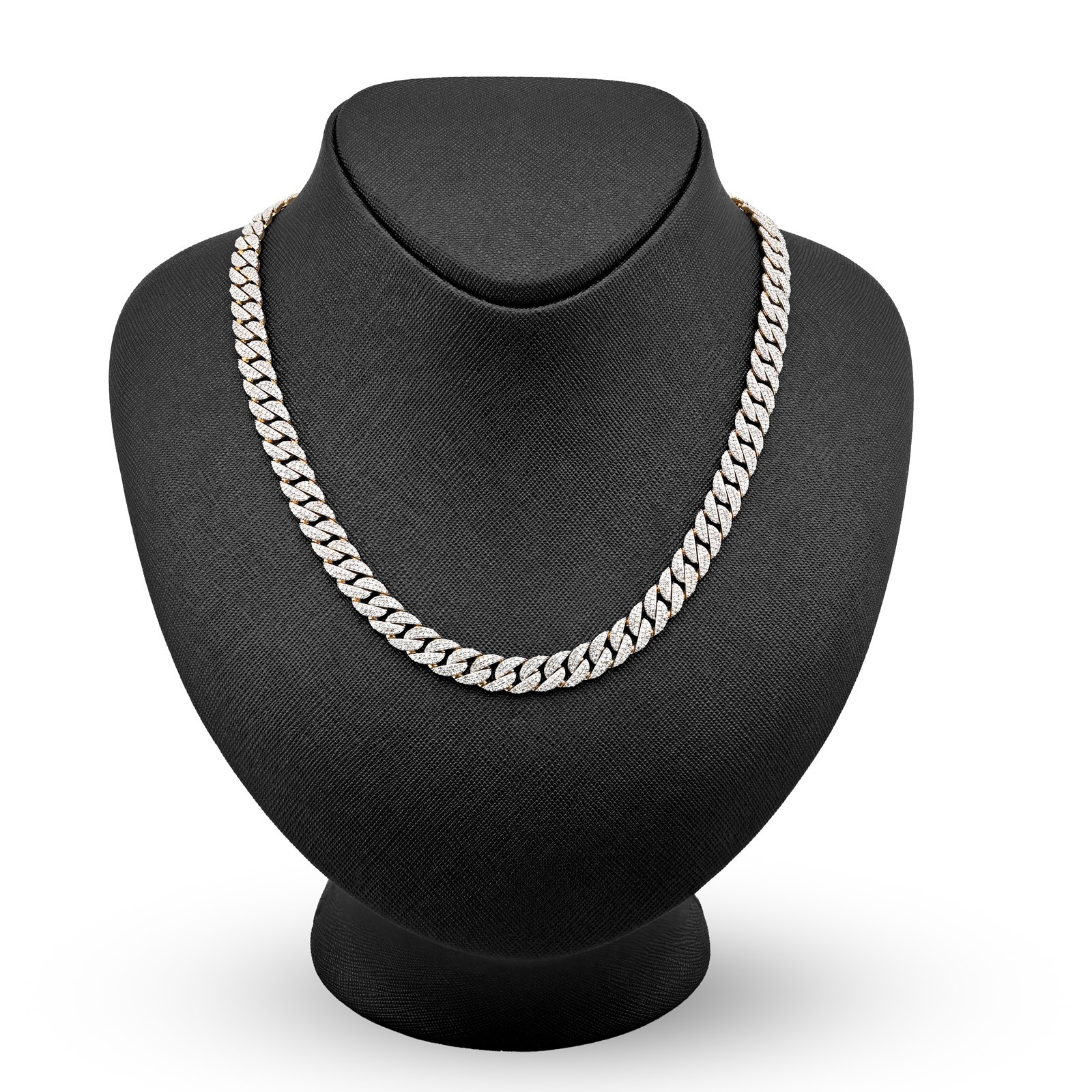 8MM 10k Yellow Gold 9 CTW Natural Diamond Cuban Link Chain 20In 36.8gms Necklace