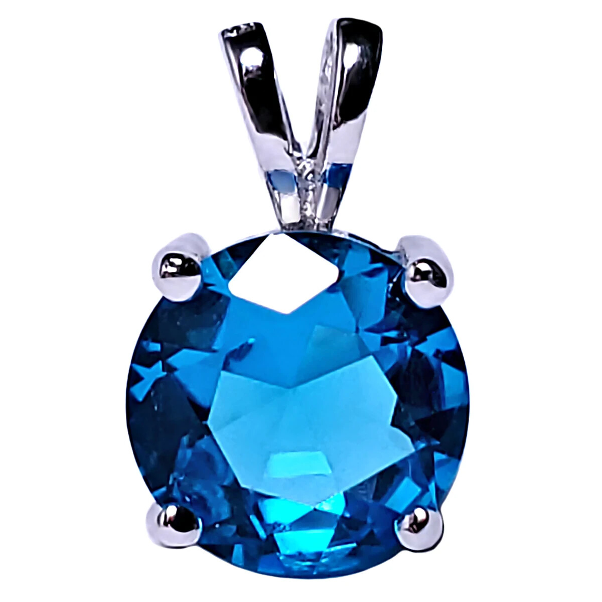 1.25 ct. Swiss Blue Topaz Solitaire Necklace in Sterling Silver