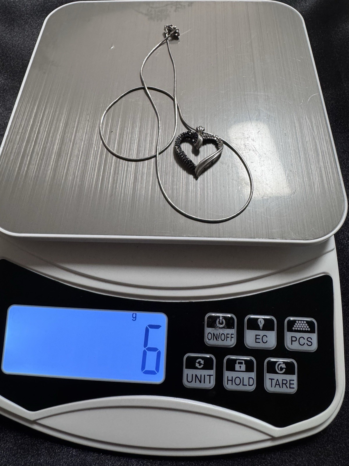 Presidium Tested Diamond Heart Necklace Marked 925 16”