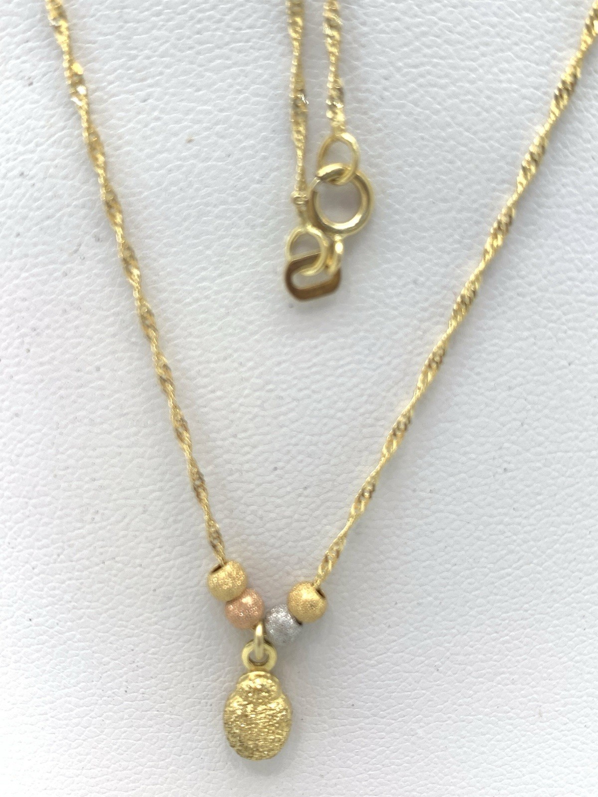 14k Multi Tone Gold Beads Necklace