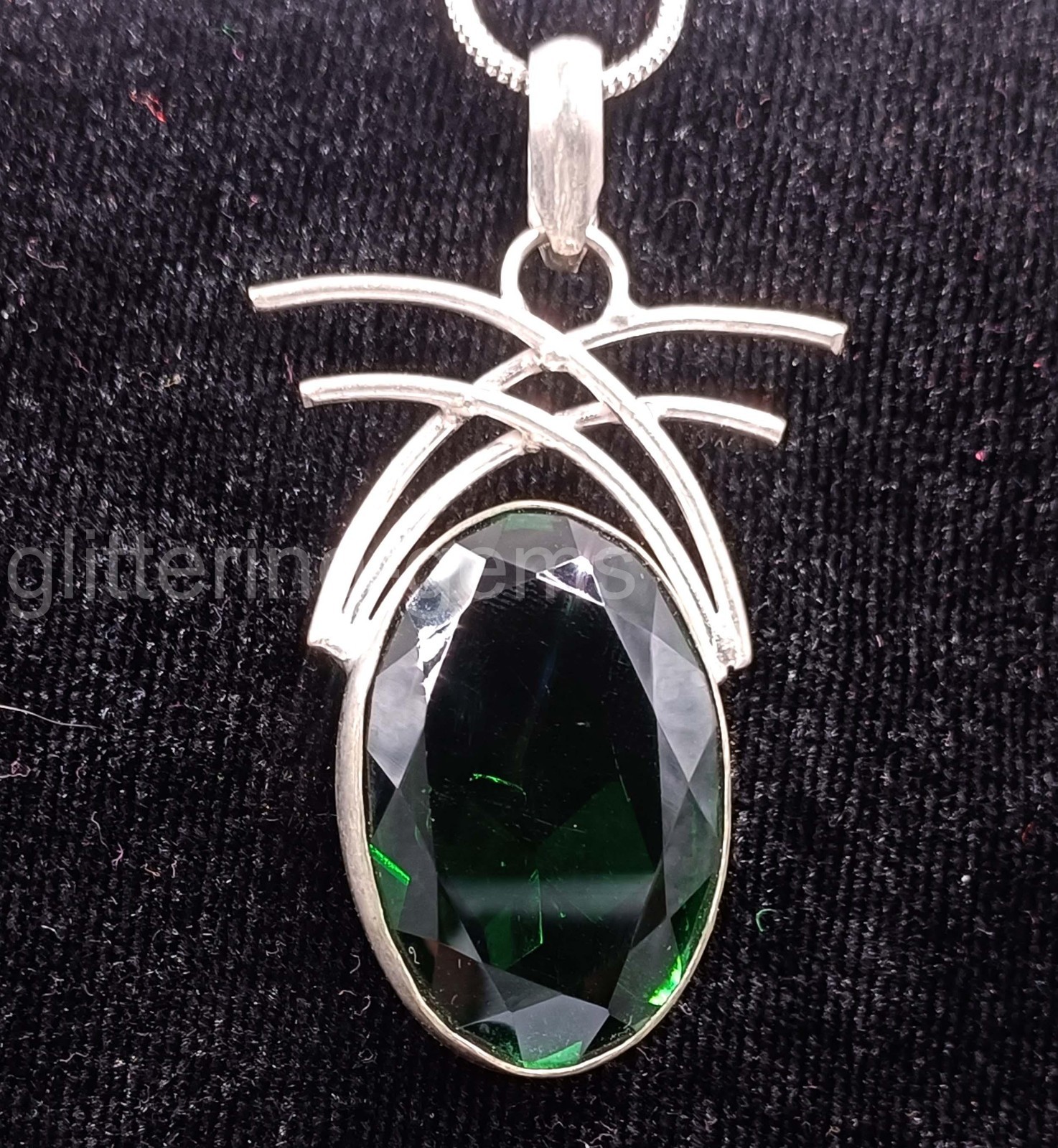 Premium 75.85 Carat Natural Green Emerald Oval Pendant IGL Solid 925 Silver 5NDE