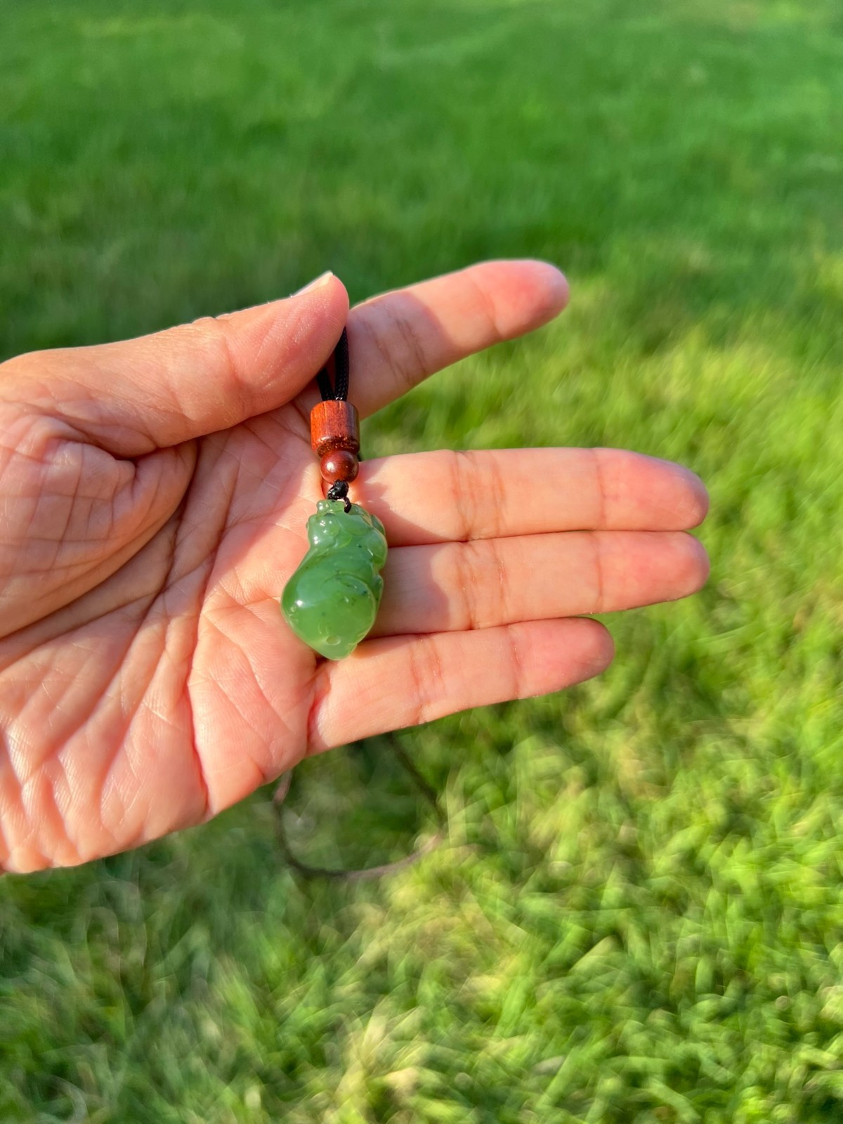 Adorable Genuine Natural Nephrite Jade Pixiu Pendant H182 3