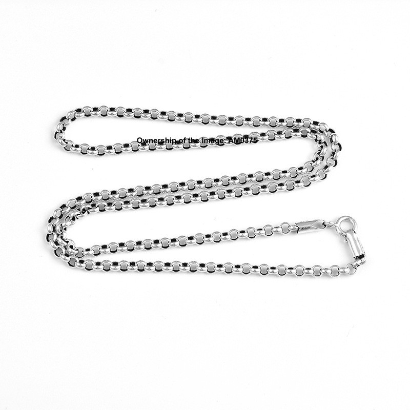 New Pure 925 Sterling Silver Women Men Necklace 3mm Rolo Link Chain 17.7″-33.4″L
