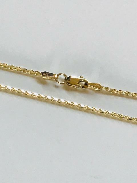 14K Solid Yellow Gold Wheat Snake Chain 1.5 mm Length:(45 cm)18 inches ES15D-21