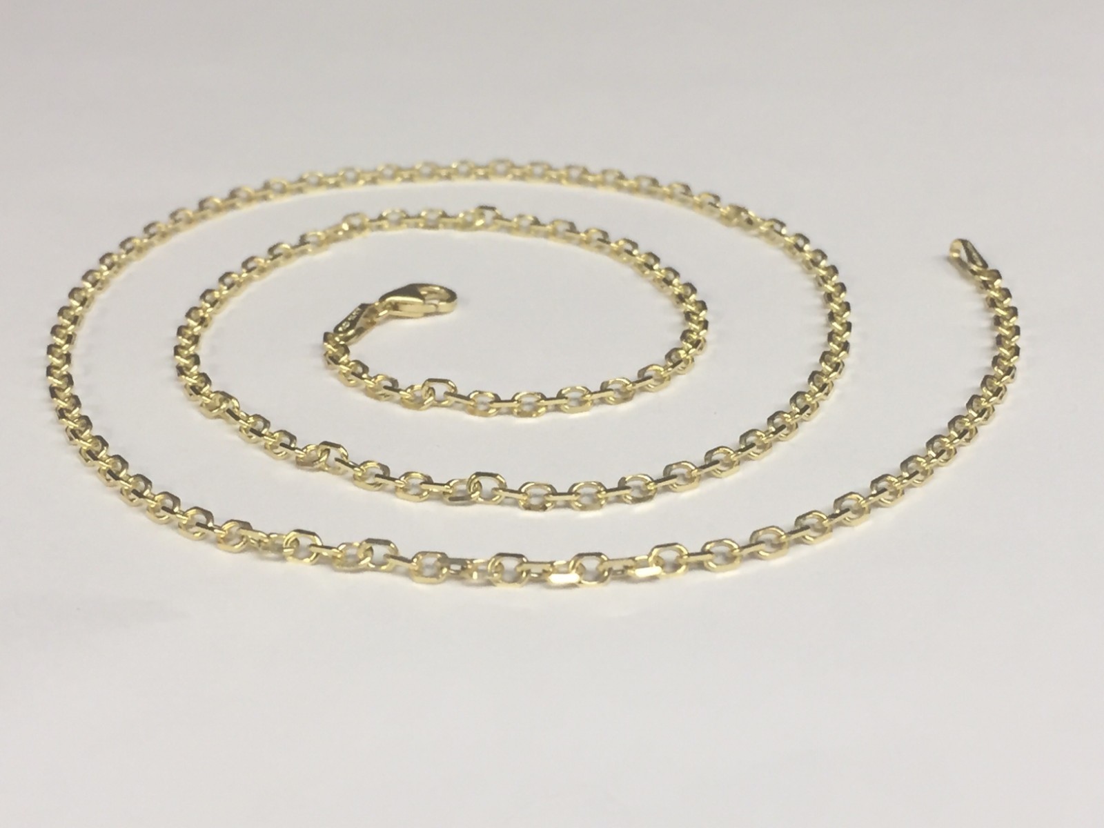 14k Yellow Gold 16″ Solid Cable Link Pendant Chain/Necklace 1.7 mm 3.4 Grams