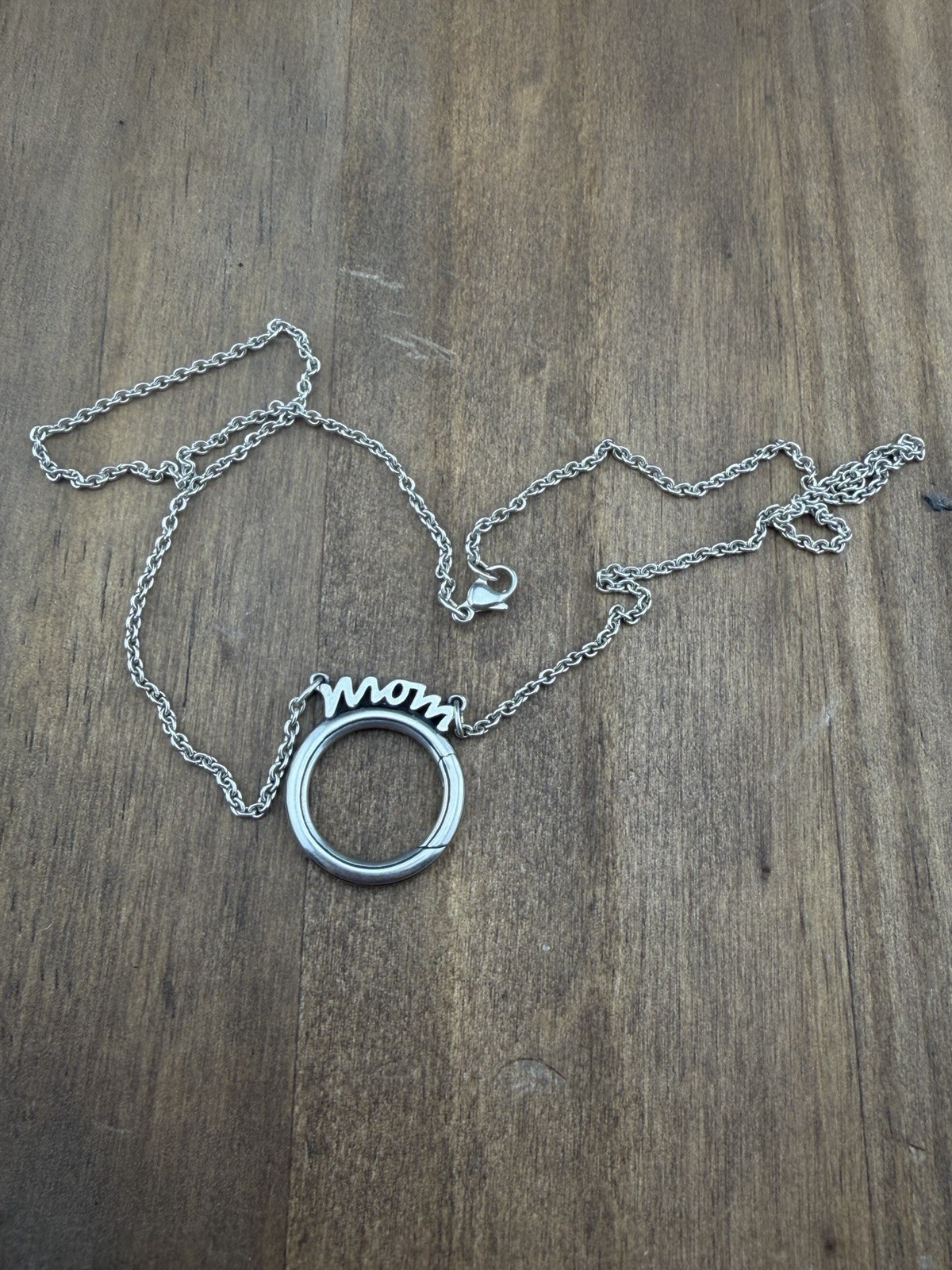 James Avery Sterling Silver Mom Changeable Charm Holder Necklace 17”
