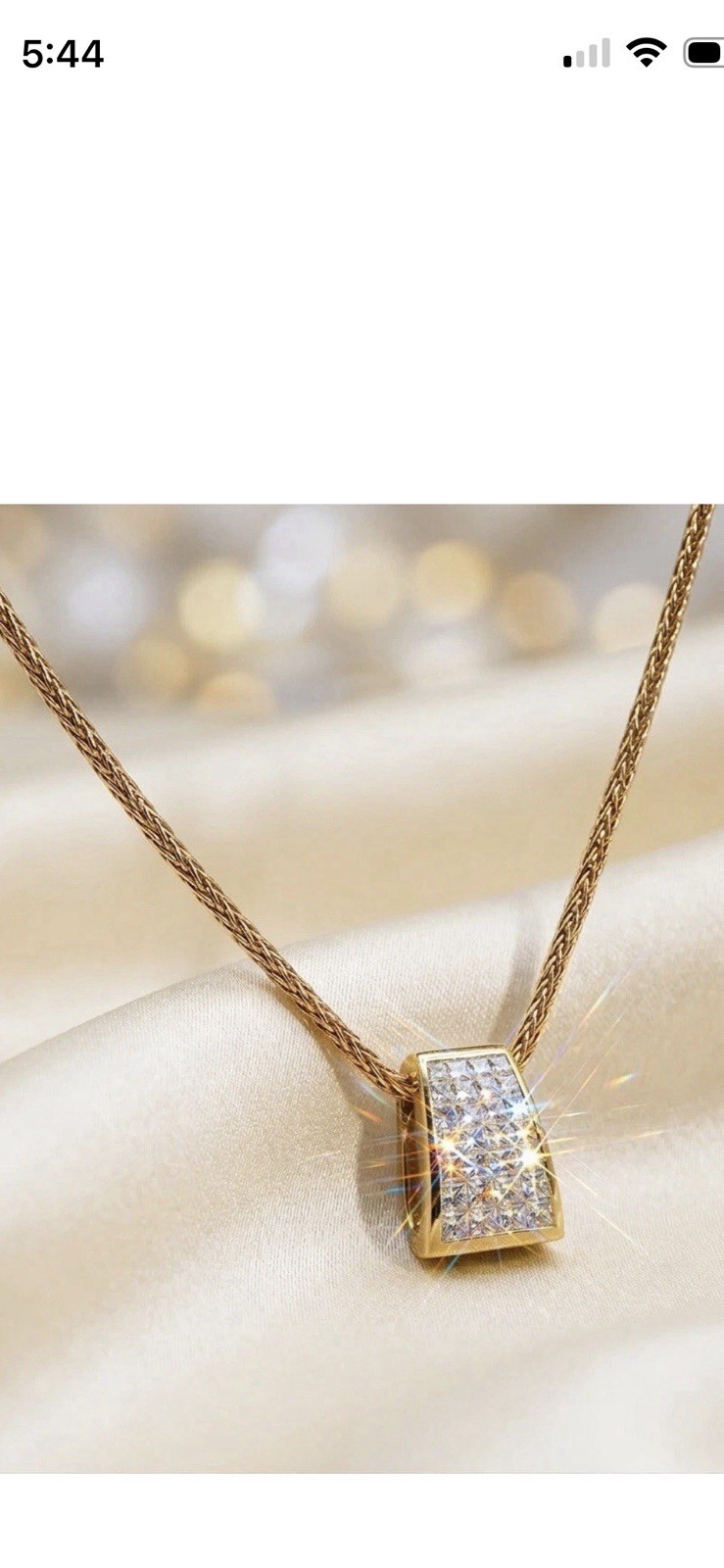18K White Gold 1 CTW VS G Diamond Pendant 14K Foxtail Chain Appraised $6650